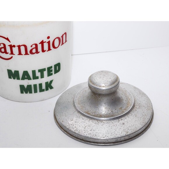 Carnation Malted Milk Canister With Lid Ice Cream Parlor Soda Fountain Uncommon - Picture 2 of 10